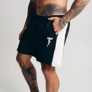 Bermuda de Moletom Side Stripe Preta com Off-White