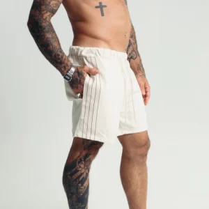 Bermuda de Sarja Side Stripe Off-White