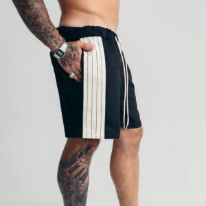 Bermuda de Sarja Side Stripe Preta