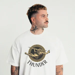 Camiseta Oversized Vintage Off-White Thunder God Greca